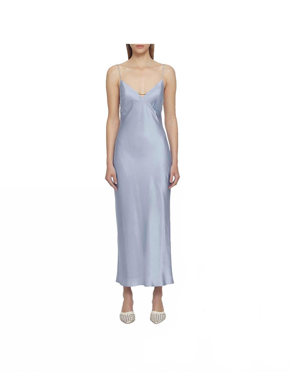 NEW VIKTORIA & WOODS ladysmith v-neck dress in sky blue